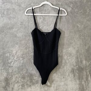 Love Tree Bustier Corset thong Body Suit top women’s size M black 90’s Y2K style